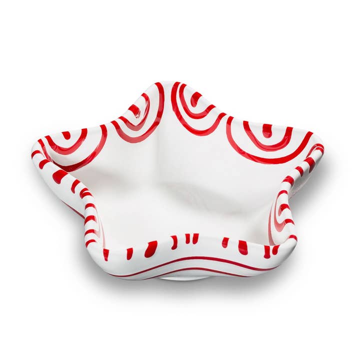 Bol étoile rouge flammé (L : 14 cm) pour la vente par Gmundner Keramik Handels GmbH