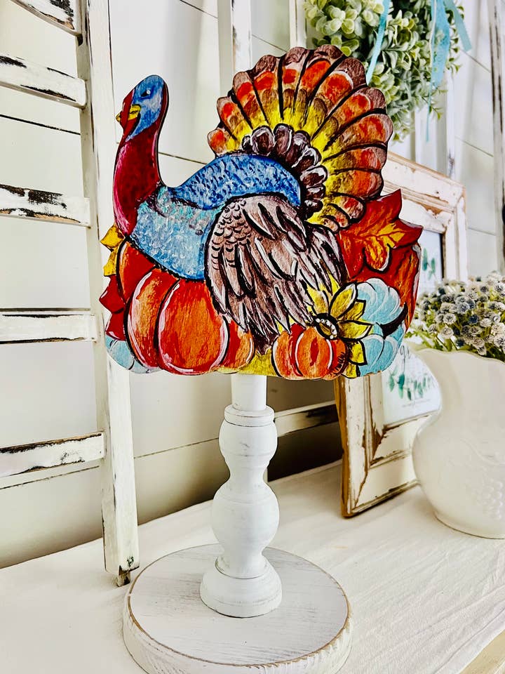 Seasonal & Everyday Toppers: Turkey Tom Topper for wholesale by The Happy Butterfly