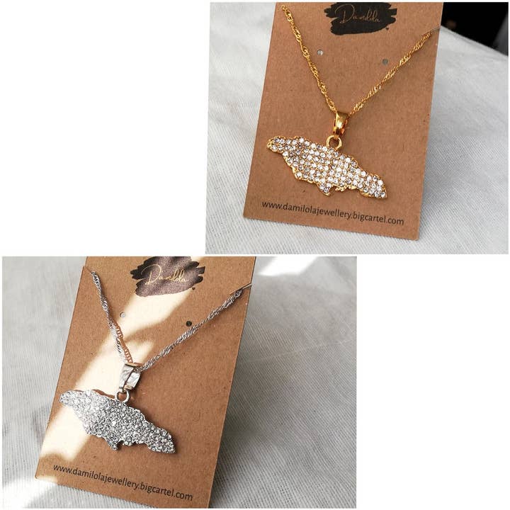 Jamaica Diamanté Kort Halskæde ‘One Blood’ for engroshandel hos Damilola Jewellery