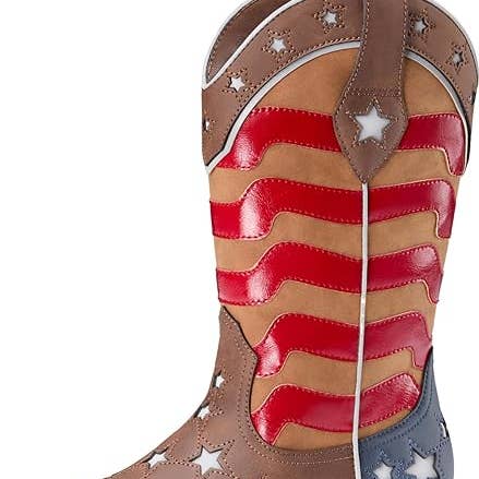 Kids American Flag Cowboy Boots High Top Stars Stripes for wholesale by PatPat