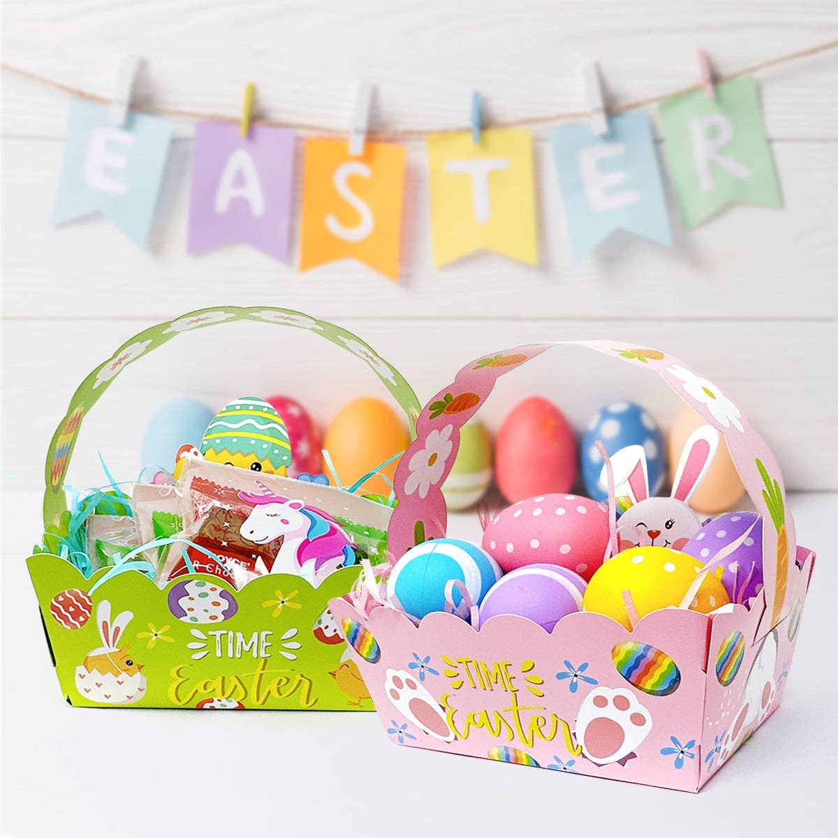 Wrapables.com - Wholesale Party Favor Bag/Box - Wrapables Easter Gift Baskets with Handle, Treat Boxes3