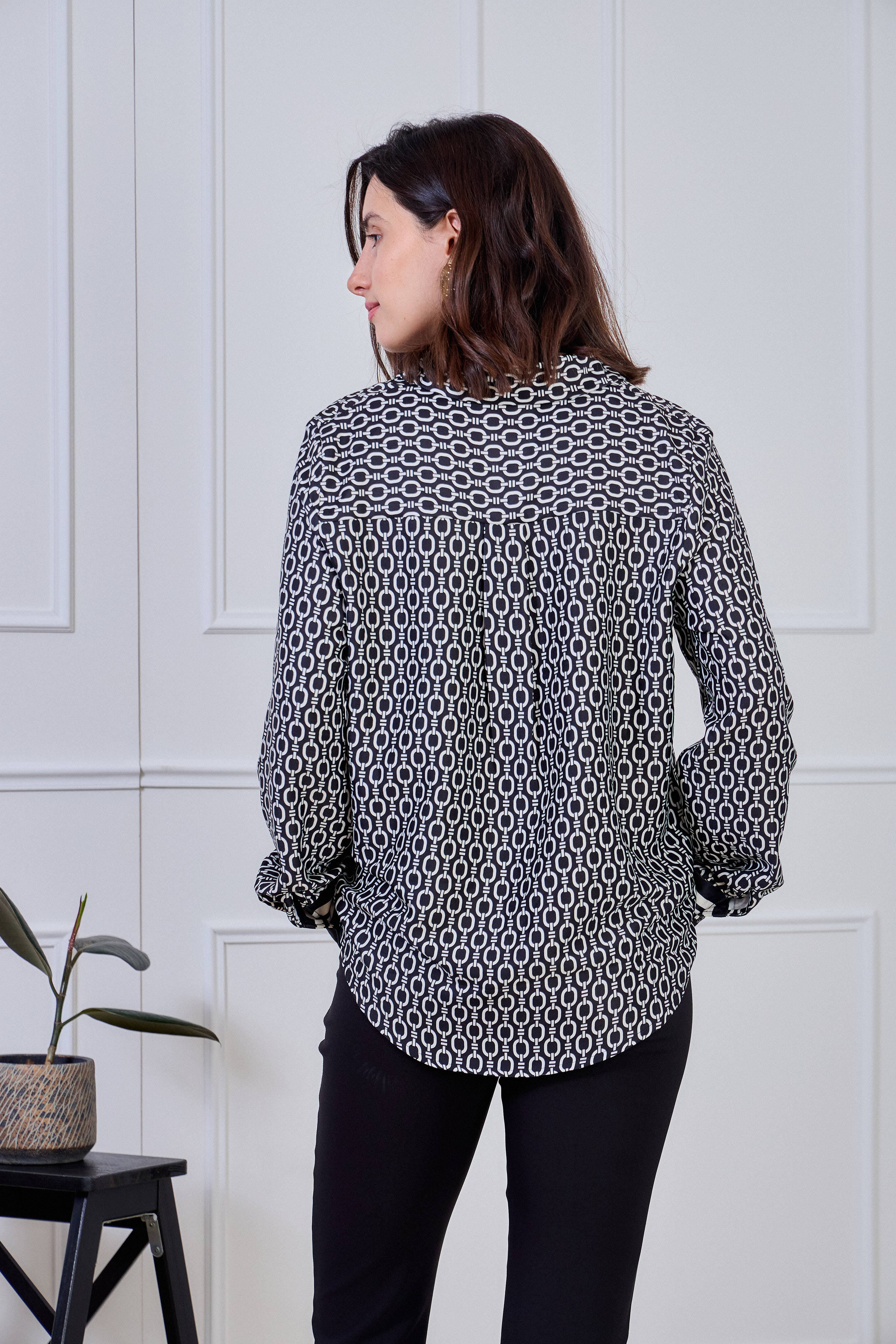 LULUMARY - Wholesale Overhemd met knopen - Dames - Kettingprint overhemd CH352A25