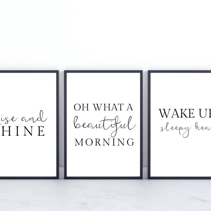 Ensemble de 3 tirages typographiques Bedroom Quote pour la vente par EK Print and Design
