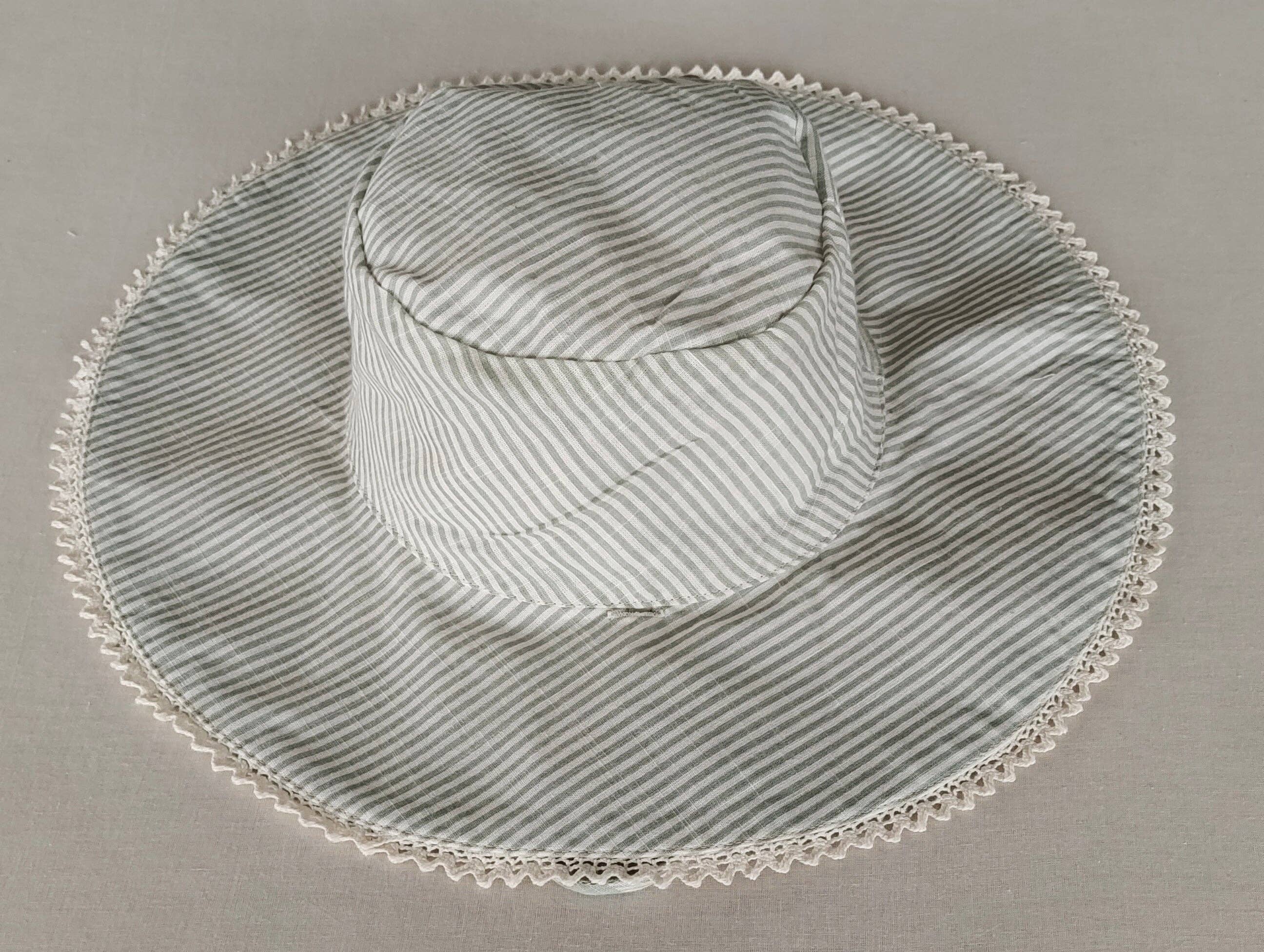 Yo Baby - Wholesale Sun Hat - Kids - Reversible Sage Checks & Stripe Sun Hat for Kids1