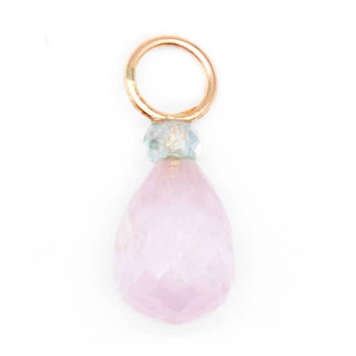 Kunzite and Zircon Gemstone Charm for wholesale by The Necklace Studio