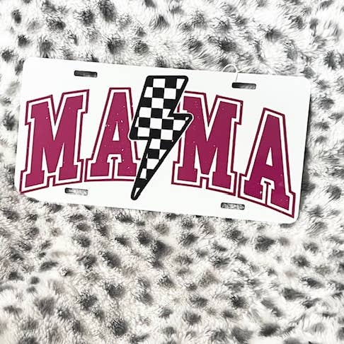MaMa Lightening bolt car tag for wholesale by Luna Girl Boutique