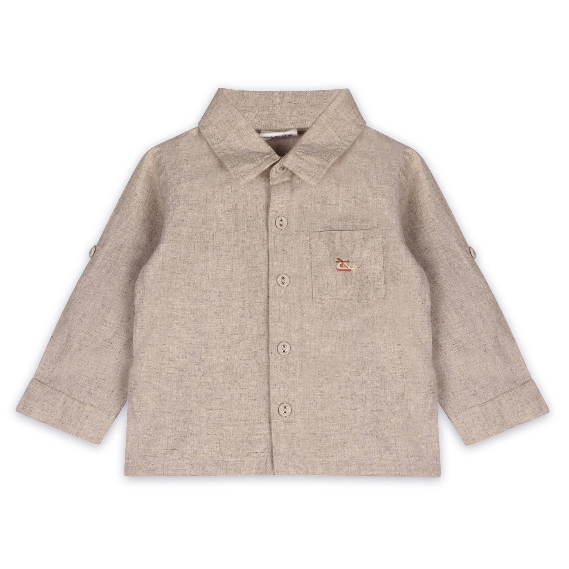 Natural Brown Positano Linen Baby Shirt & Corduroy Pants (Organic) for wholesale on Faire1