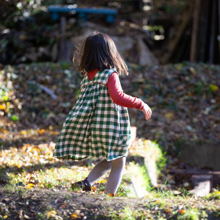 Fern Green Check Swing Dress for wholesale on Faire