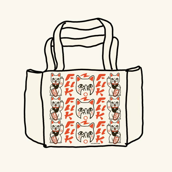 Heldbergs Games - Wholesale Tote Bag - Unisex - Tote Bag "Fuck you - Maneki Neko"2
