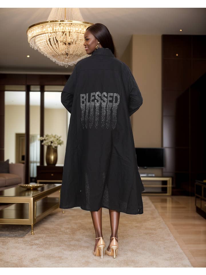 KaraChic - Wholesale Dress - Women's - 7042 - "BLESSED" Button Down Shirt Dress in High Low Style1