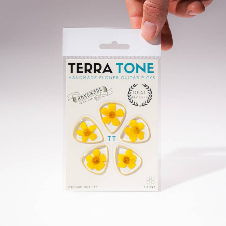 Terra Tone - Wholesale Music Accessory - Flower Guitar Picks - Buttercup Novelty Gift For Music Lover1