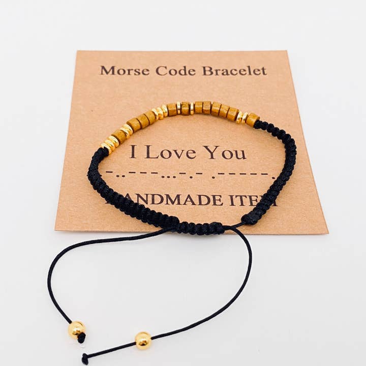 Mio Queena - Wholesale Beaded Bracelet - Handmade Wooden Beaded Morse Code Bracelets