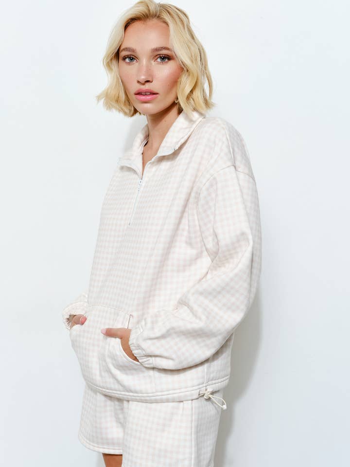 ASPEN GINGHAM PULLOVER - Cute, Cozy, Lounge for wholesale by Pretty Garbage
