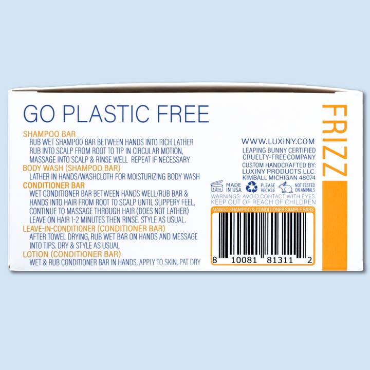 Luxiny Products - Luxurious Bath and Body - Wholesale Shampoo puck/solid shampoo - Shampoo & Conditioner Bar Sample Set | Mango | Plastic Free6