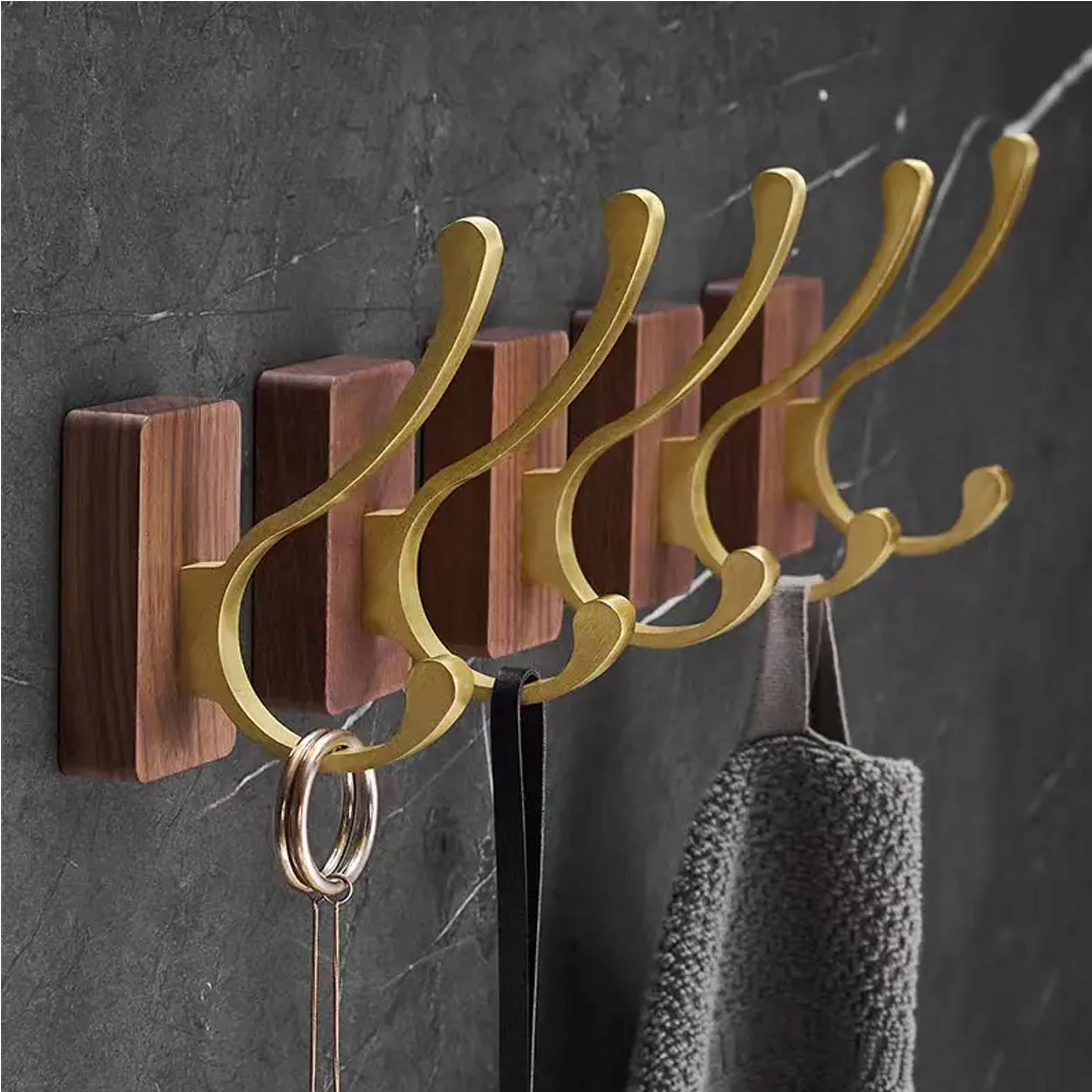 La Bella Monte - Vendita all'ingrosso Porta asciugamani/gancio per asciugamani - Appendichiavi da parete in noce con decorazione Halloween - La Bella Monte3