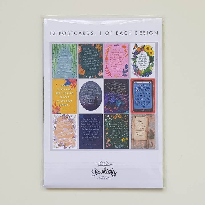 Bookishly - Wholesale Postcard Set - Set of Twelve Classic Book Quote Postcards (2021 Edition)