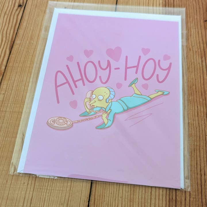Sadsquatch – wholesale Kärlekskort – ahoy hoy - söt mr burns romantiska kort simpsons1