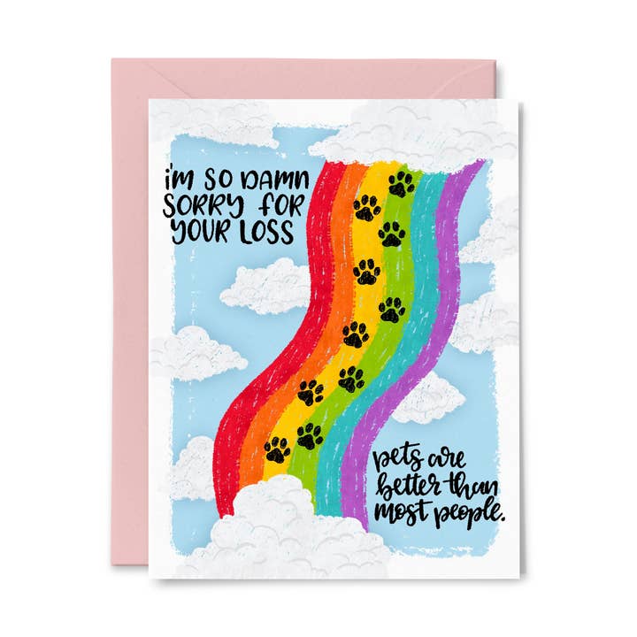 Pet Loss Rainbow Bridge Greeting Card for wholesale by Paper Bunny Press