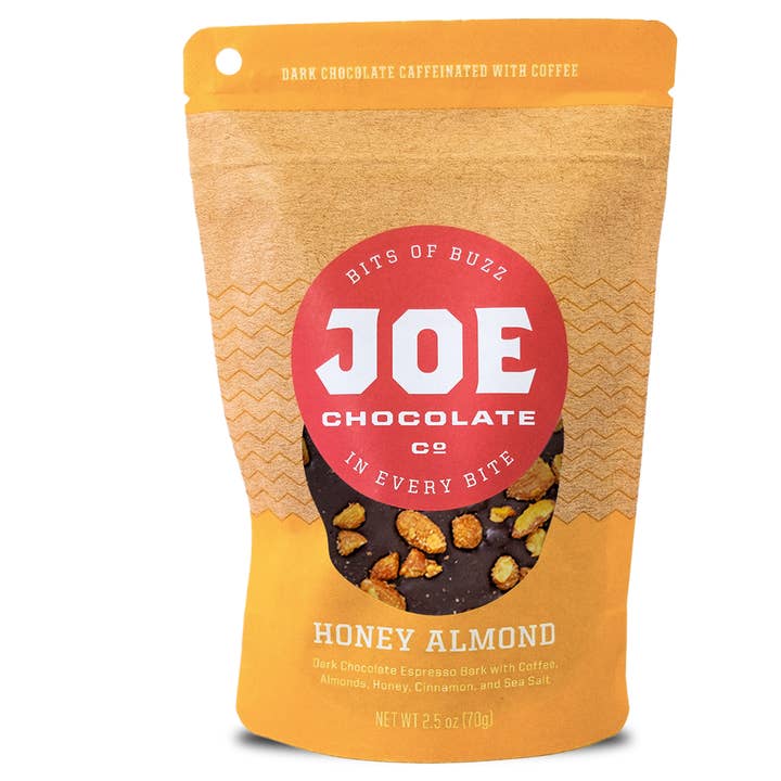 2.5 oz Honey Almond Espresso Bark for wholesale by Joe Chocolate Co.