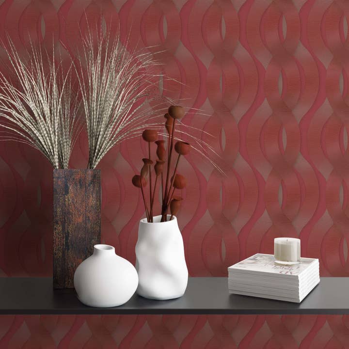 Bakgrund röd grafik för sovrum, vardagsrum eller kök för wholesale av Marburg