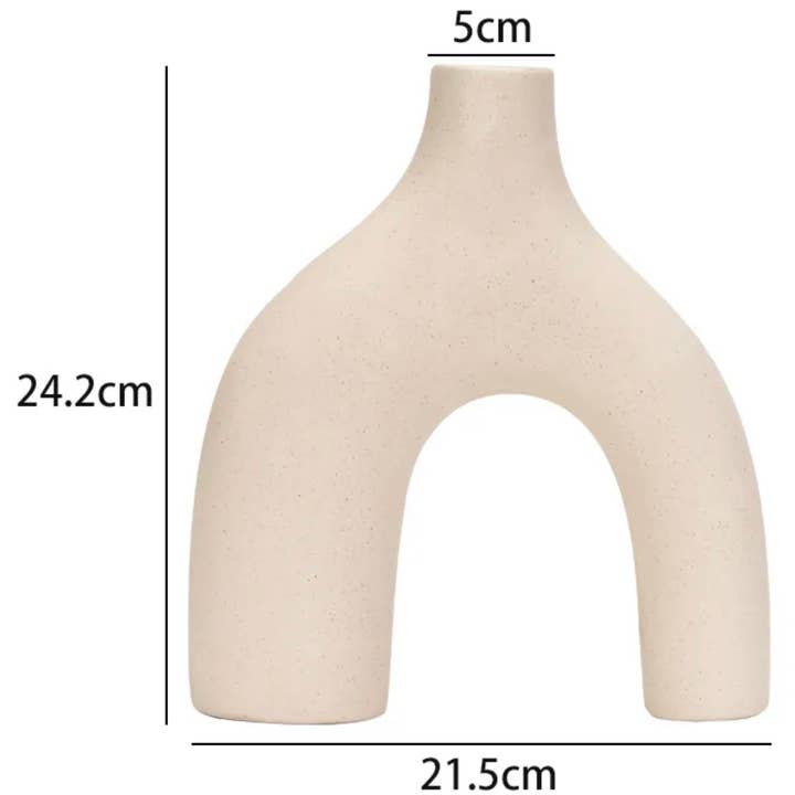 Interiors and Art - Wholesale Vaas - Nordische set van 2 natuurlijk ongeglazuurde keramische vazen in U-vorm8