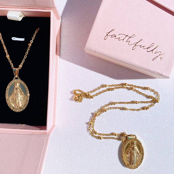 Dainty Virgin Mary Necklace for wholesale by Faithfully