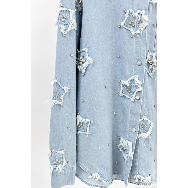 XHHH Inc - Wholesale Shirt - Women's - Rhinestones Denim Shirts