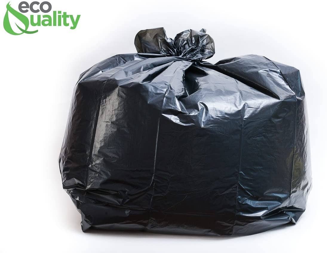 EcoQuality - Wholesale Trashcan/Trash Bin - 58 Gallon Extra Heavy Duty thickness 2.8 mil 40"W x 58"H Bla4