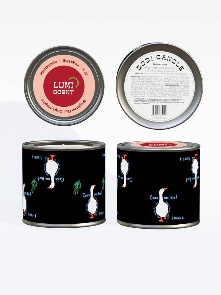 Tin Krukke Sojavokslys| Hvid Gås | Jordagtig Frisk for engroshandel hos Bodi Candle