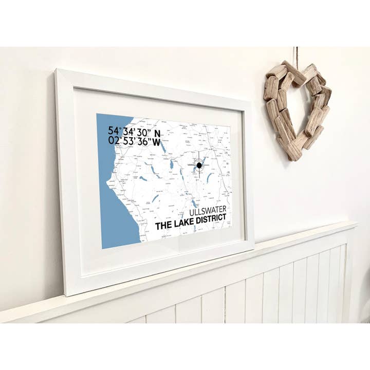 Ullswater Landmark Map for wholesale by SeaKisses