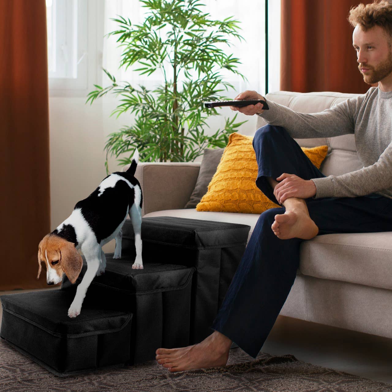 Precious Tails - Vente Escalier et rampe – chat et chien - Étapes de rangement pliables Home Base en 3 étapes pour animaux de compagnie28