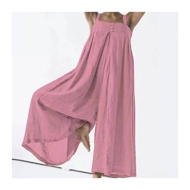 FurDecoration - Vendita all'ingrosso Salopette - Donna - Tuta in cotone tinta unita Plus Size1