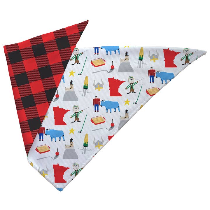 Minnesota Reversible Dog Bandana for wholesale by Boop Snoot Studio