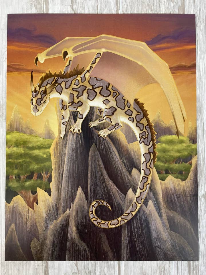 Septarian Mineral Dragon - Art Print for wholesale by Two Twisted Dragons