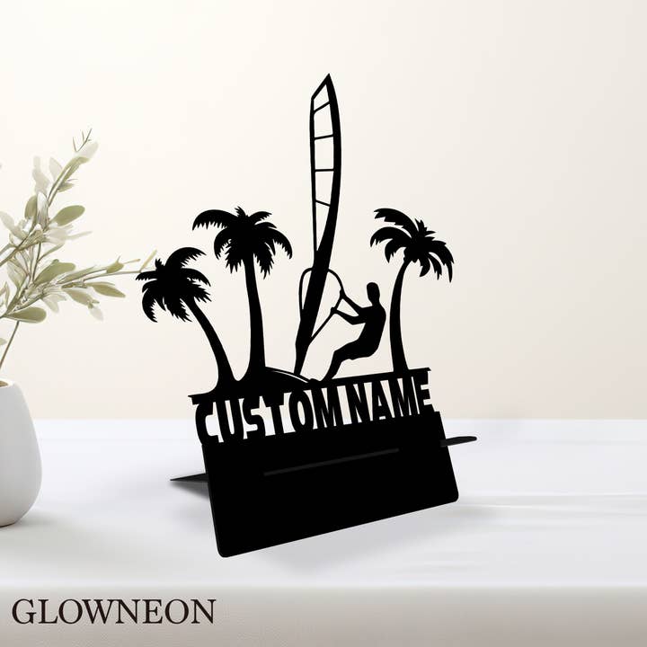 Glow Neon - Vente Support pour téléphone/tablette - Support Téléphone Décoratif Personnalisé pour Planche à Voile, Cadeau pour Planchiste