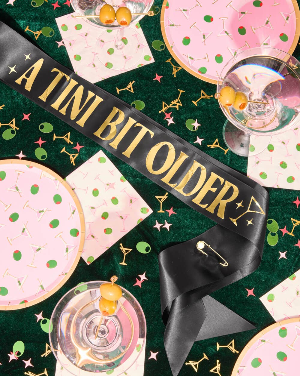 xo, Fetti - Wholesale Party Favor - Tini Bit Older Sash - black satin sash, martini party5