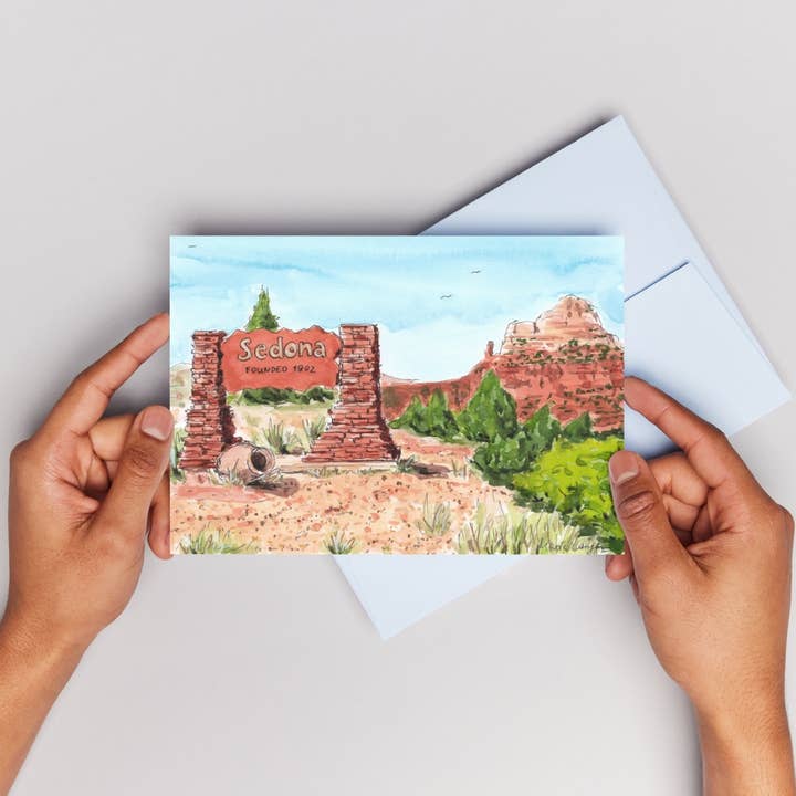 Maria Langgle - Wholesale Everyday Greeting Card - Sedona Sign Folded Greeting Card with Envelope 5x72