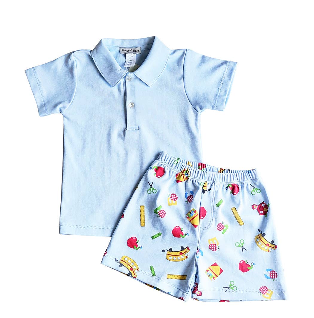Baby Threads - Wholesale Top & Short Set - Kids - Back To school boy polo short set Pima Cotton1