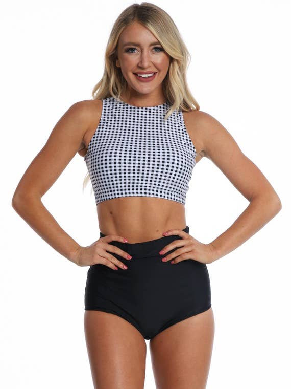 Noir Bas de bain taille haute noir pour femmes en vente sur Faire1