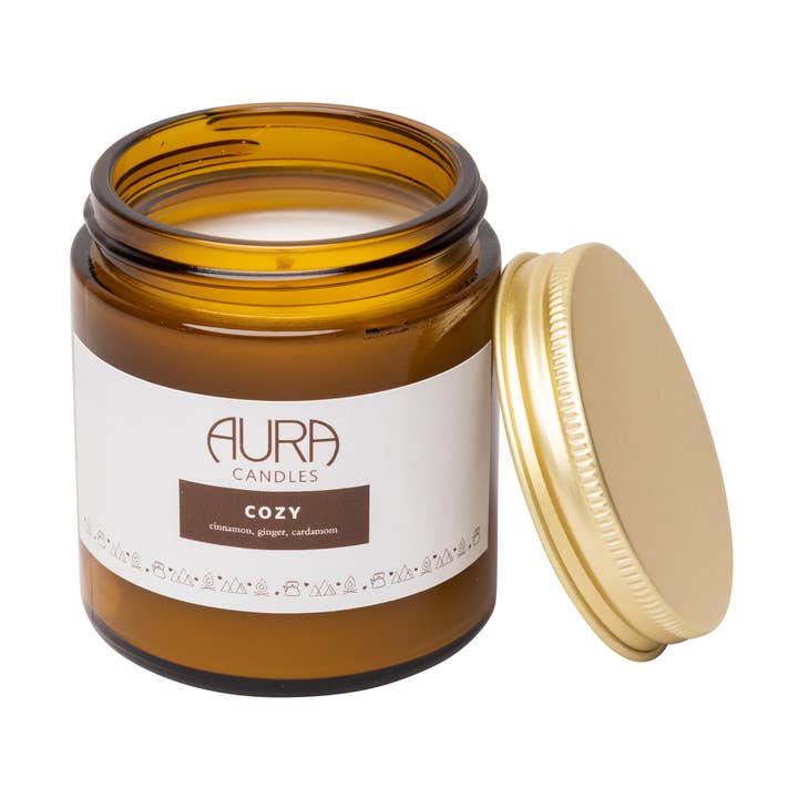 Vela en tarro acogedora de edición limitada (canela y cardamomo) para venta al por mayor de Aura Candles