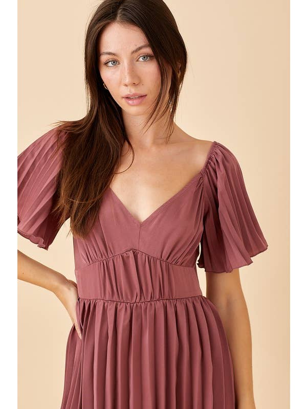 DK Mauve Tiered Maxi Dress With Ruffle Detail for wholesale on Faire