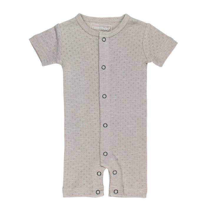 Cloud | Organic Pointelle S/Sleeve Romper for wholesale by L'ovedbaby