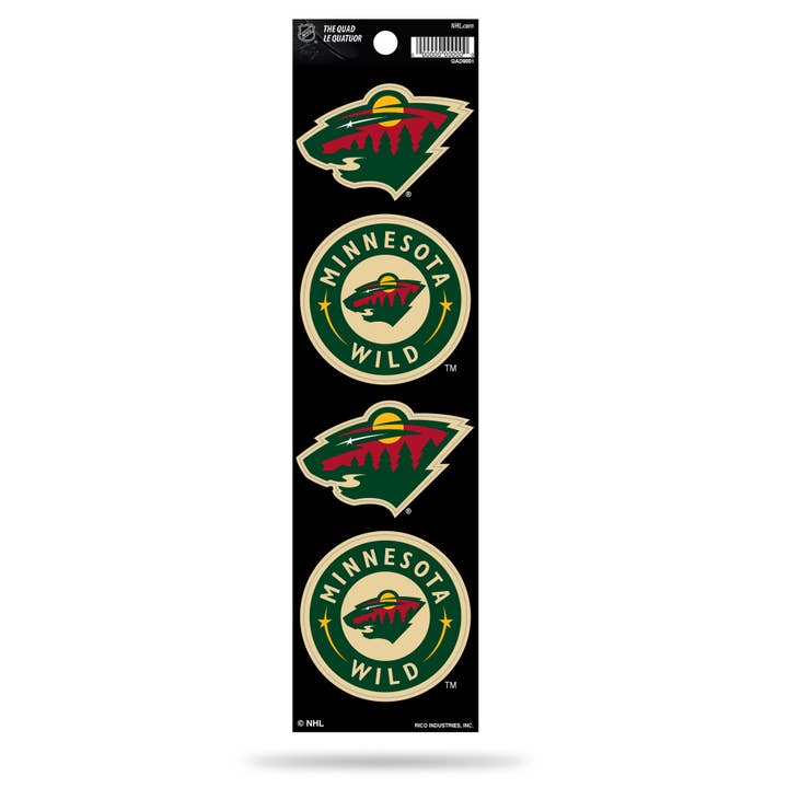 Rico Industries - Wholesale Sticker - NHL Minnesota Wild Quad Decal
