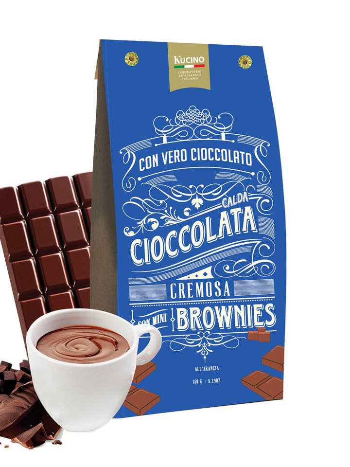 ORANGE HOT CHOCOLATE WITH CHOCOLATE AND MINI BROWNIES FOR 5 CUPS for wholesale by Kucino