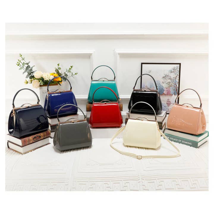 Superbia - Wholesale Shoulder Bag - Women's - Classic Clasp Opening Patent Faux Leather Handbag