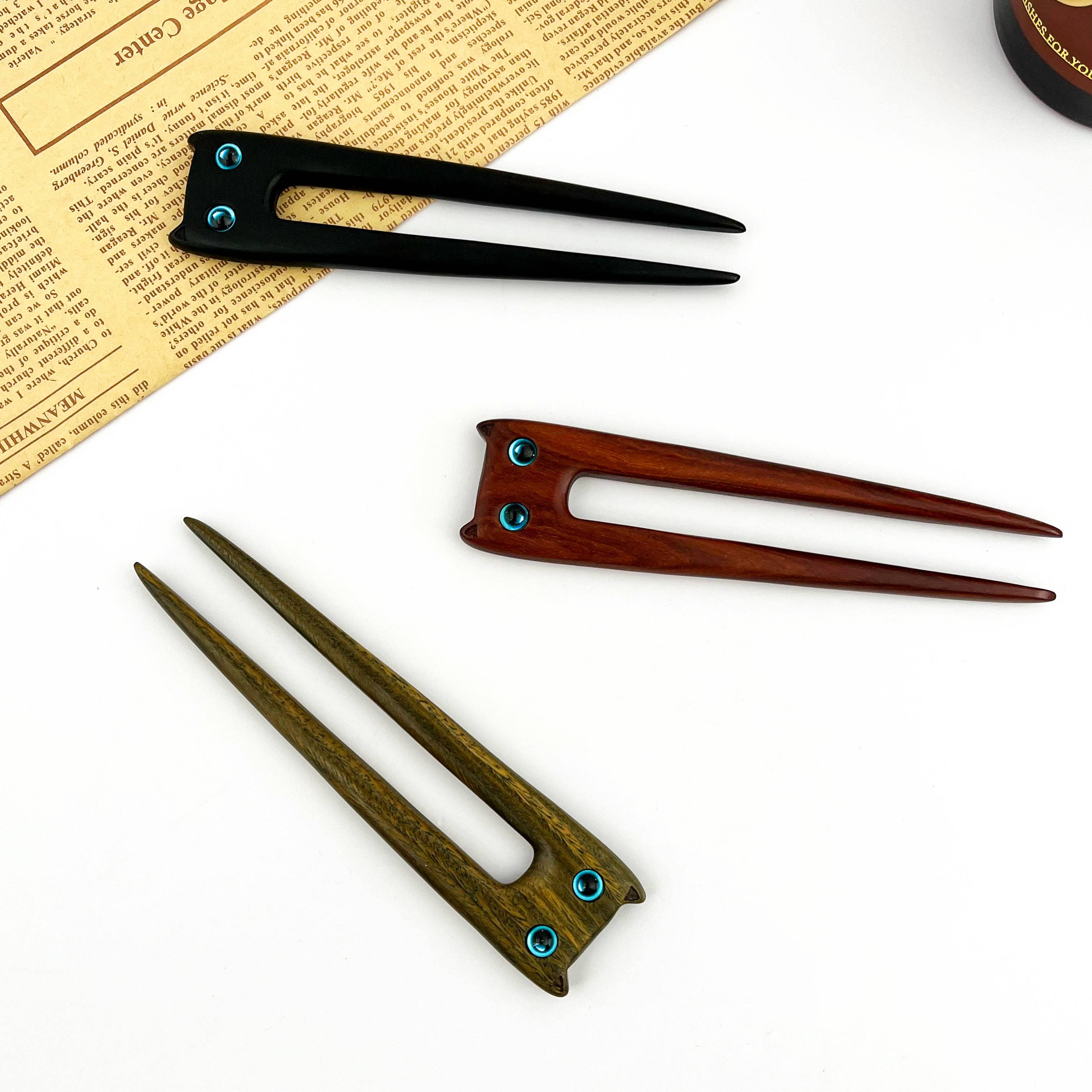 TheDivaSoap - Venta al por mayor Horquillas para el pelo - Horquilla de Gato Lindo, Horquilla de Sándalo6