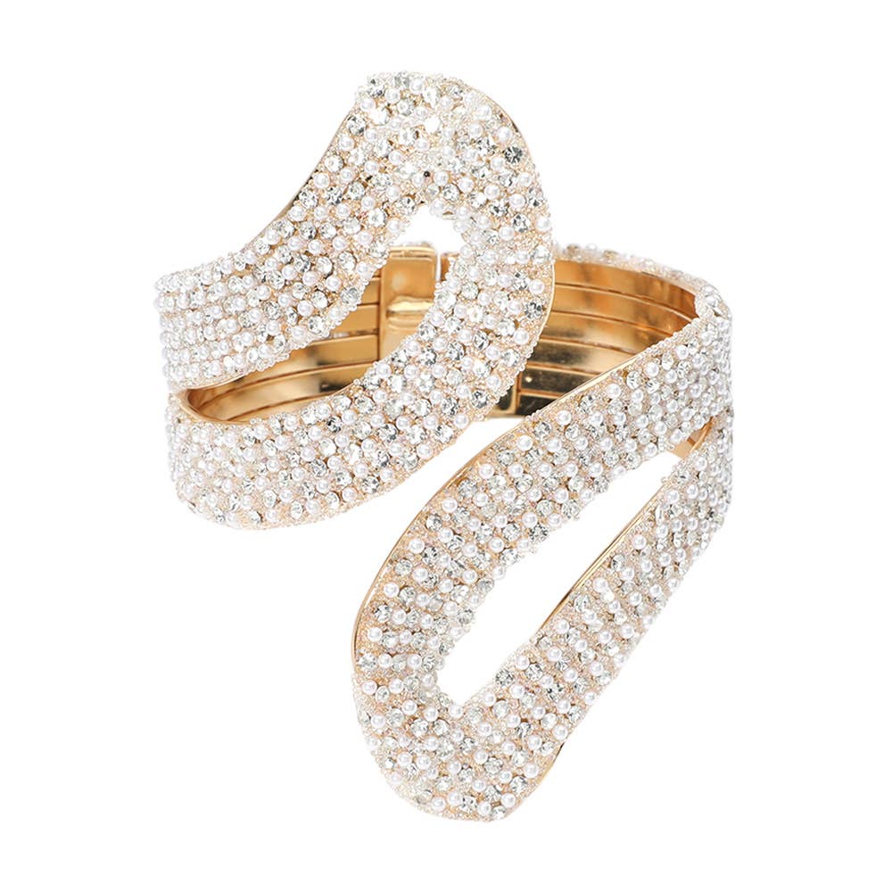 Sensibling Corp. - Wholesale Manchet-armband - Stenen Parel Geplaveide Avond Scharnierarmband2