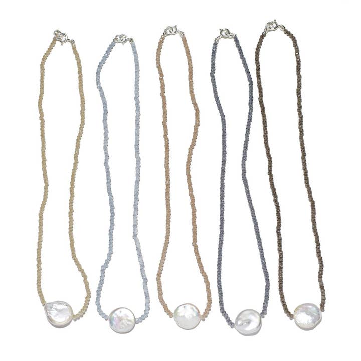 In2 design - Wholesale Beaded/Pearl Necklace - Petra Coin, nude crystals/coin pearl1