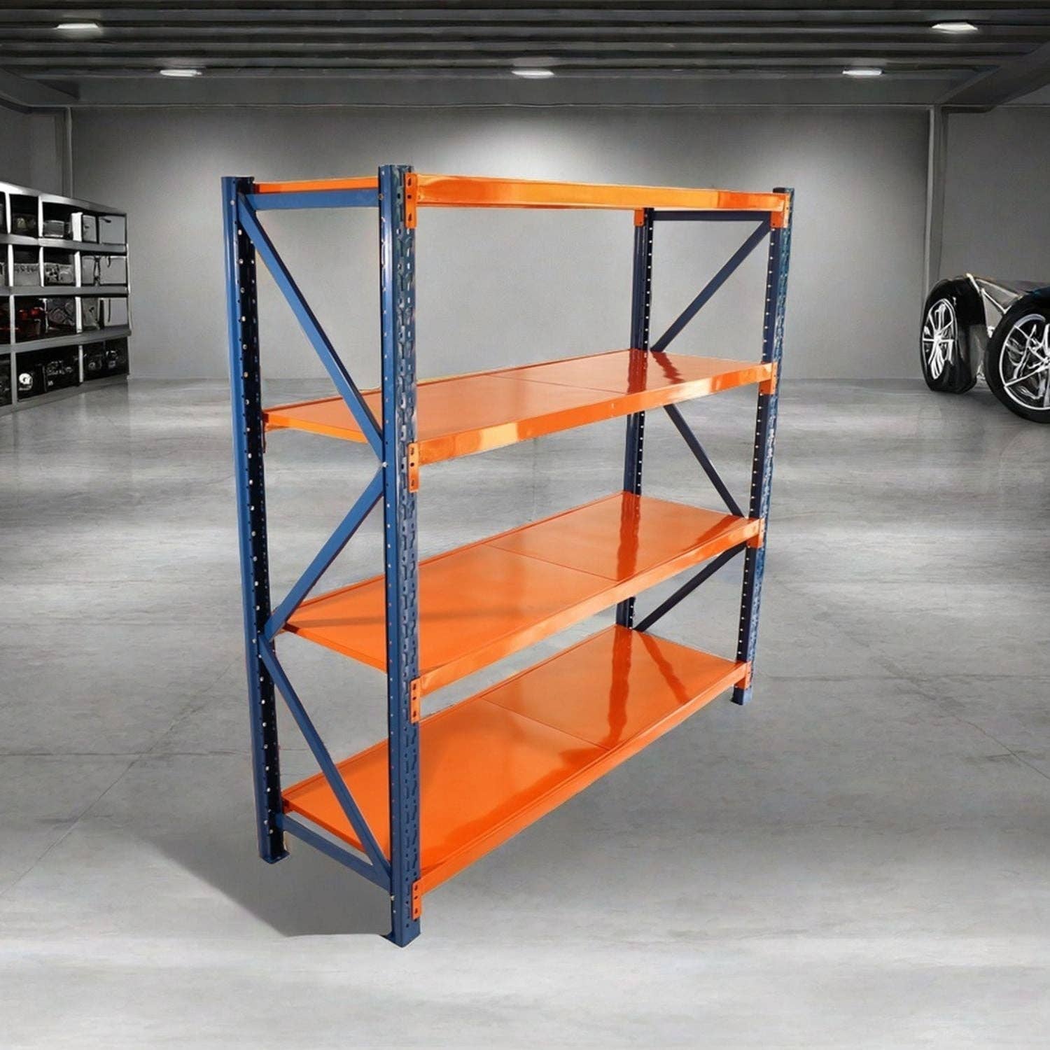 as Pic Garage shelves Heavy Duty - 4400 lbs garage storage 4 levels, adjustable metal shelving units and storage, industrial shelves utility shelves for commercial store tools gym for wholesale on Faire4