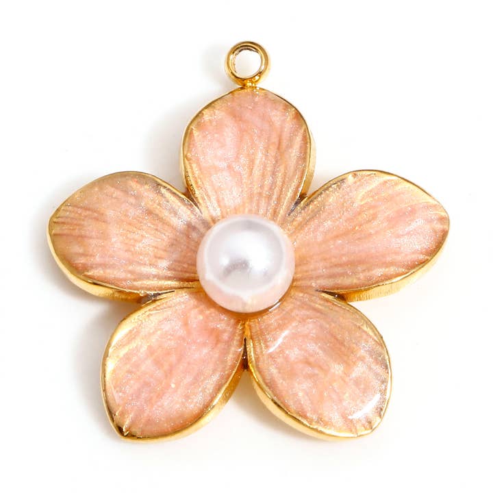 Flower Pearl Charm/Pendant for wholesale by LolaClaire Jewelry